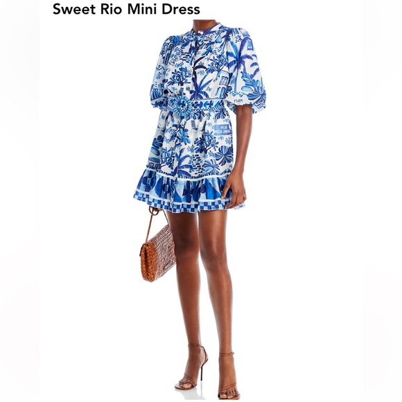 Farm Rio Sweet Rio Puff-Sleeve Mini Dress - Picture 6 of 9